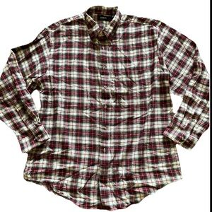 NWT Vintage Arrow Flannel Red Plaid Long Sleeve Button Up Shirt Men’s Large